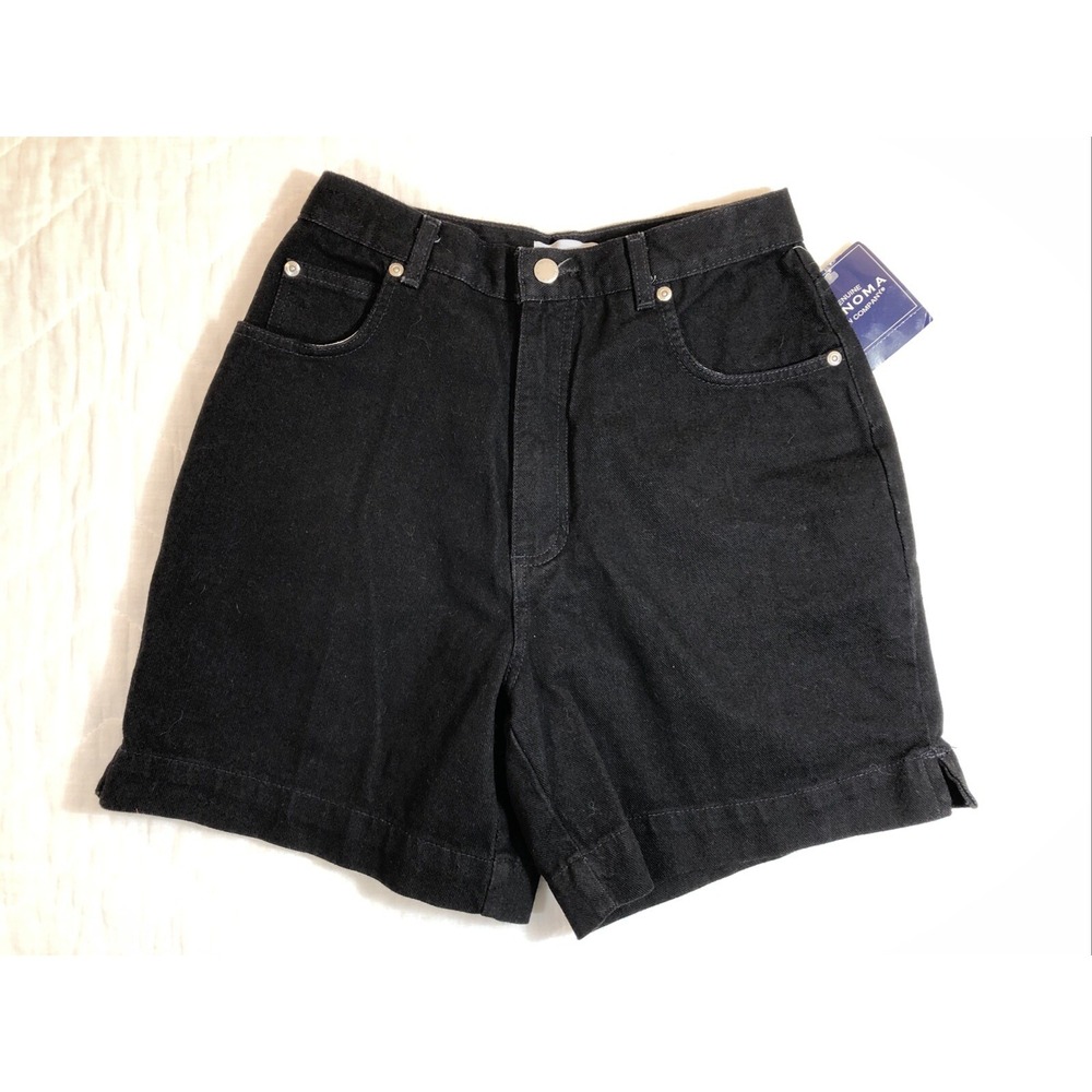 Northwest Blue Shorts Women's Size 8 Black Denim High Rise Hem Slit Sonoma New